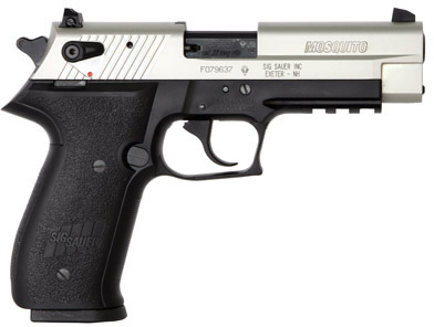 Sig Mosquito (CA Approved) Pistol MOS22TCA, 22 Long Rifle, 3.9 in, Black Polymer Grip, Two-Tone Finish, Adj Sights, 10 Rd