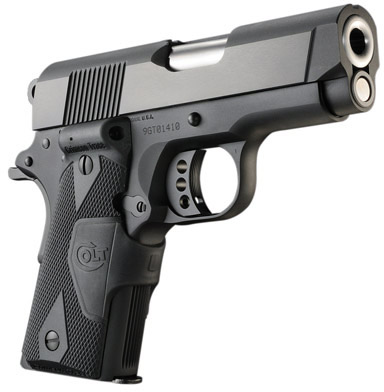 Colt New Agent Pistol O7810DCT, 45 ACP, 3 in, Crimson Trace Grips, Black Finish, 7 Rd