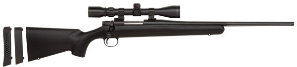 Mossberg 100 ATR Rifle w/Scope 27350, 30-06 Springfield, 22 in, Black Synthetic Stock, Matte Blue Finish