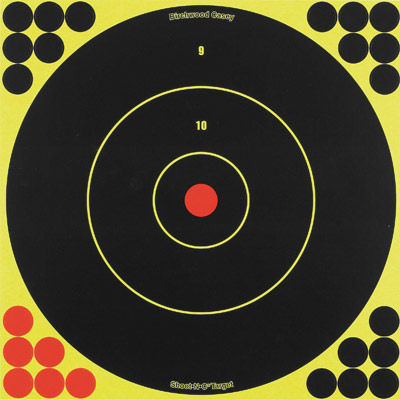 Birchwood Shoot-N-C Self-Adhesive Targets 12 in and 17.25 in Bulls-Eye Packs 12-Pack (34022)