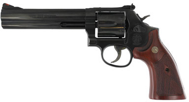 Smith & Wesson 586 Classic Revolver 150908, 357 Magnum, 6 in, Wood Grip, Blue Finish, 6 Rd