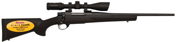 Howa M-1500 2-in-1 Youth/Full Rifle Combo w/Scope HGR66109, 223 Remington/5.56 NATO, 20", Hogue Stock, Black Finish