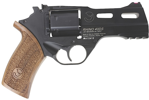 Chiappa Rhino 40DS Revolver 340071, 357 Magnum, 4", Wood Grips, Black Finish, 6 Rd