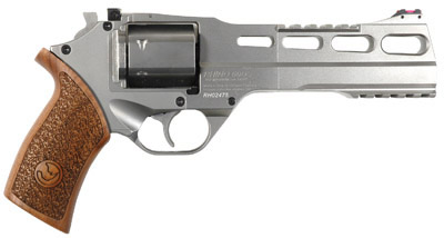 Chiappa Rhino 60DS Revolver 340224, 357 Magnum, 6", Wood Grips, Nickel Finish, Adjustable Sights, 6 Rd