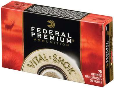Federal Premium Vital-Shok Rifle Ammunition P2506TC1, 25-06 Remington, Trophy Copper, 100 GR, 3060 fps, 20 Rd/bx