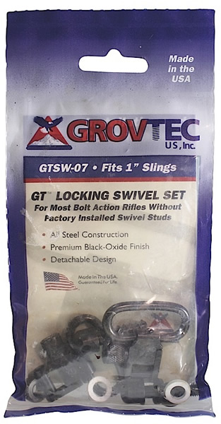GrovTec GT Swivel Set Fits Bolt Action Rifles with Machine Screw Forend 1 Loops Black Oxide Finish (GTSW07)