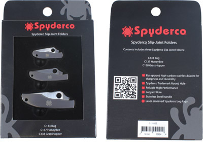 Spyderco Split Joint Clip Point Folding Knifes Set w/Plain Edge (C133SET)