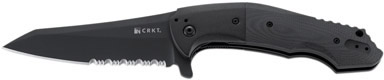 Columbia River Eraser Modified Tanto Black Folding Knife w/Serrated Edge (8900K)