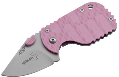 Boker Plus Subcom 42 Pink Clip Point Folding Knife (01BO593)
