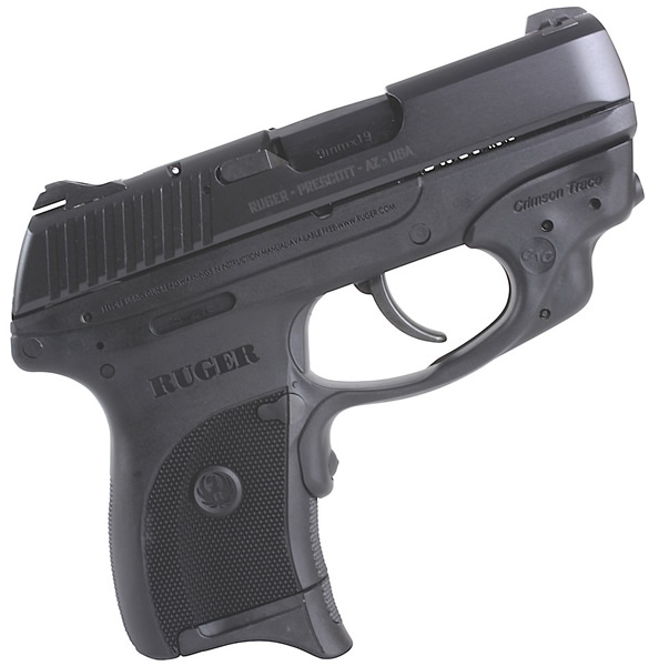 Ruger LC9 Pistol 3212, 9mm, 3.12", Crimson Trace Laser Grips, Blue Finish, 3-Dot Sights, 7 Rd