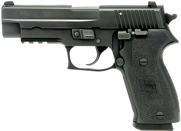 Sig P220 TacPac-L Pistol 220R45BSSTAC, 45 ACP, 4.4 in, Black Grip, Black Finish, Night Sights, 8 Rd