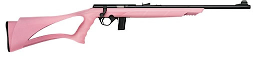 Mossberg Plinkster Rifle 38219, 22 Long Rifle, 18 in, Pink Sport Grip Stock, Blued Finish