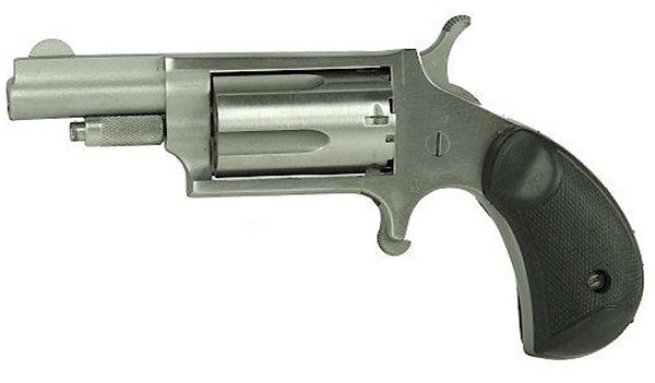 North American Rubber Grip Revolver North American22MGRC, 22 Magnum (WMR), 1.12 in, Rubber Grip, Stainless Finish, 5 Rd