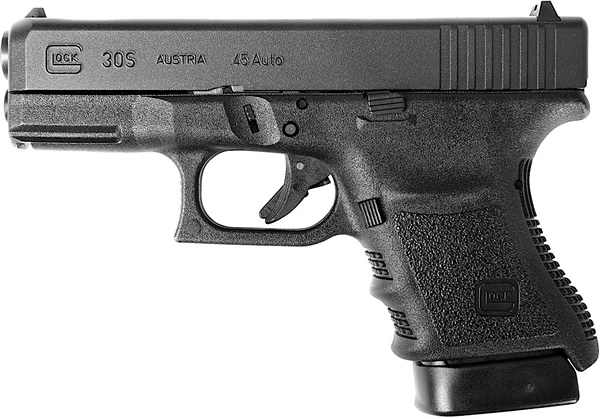 Glock G30S Slim Pistol PH3050201, 45 ACP, 3.78 in, Rough Textured Frame Grip, Stainless Finish, 10 Rd