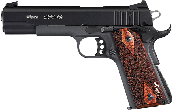 Sig 1911 Pistol (CA Approved) 191122BCA, 22 LR, 5 in, Rosewood Grip, Black Finish, 10 Rd