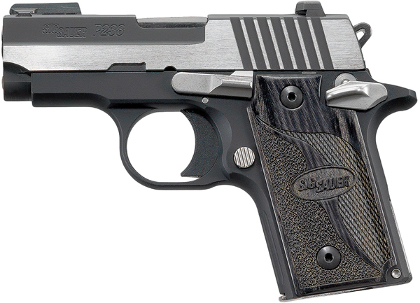 Sig P238 Equinox Pistol (MA Approved) 238M380EQ, 380 ACP, 2.7 in, Wood Grip, Black Finish, 7 Rd
