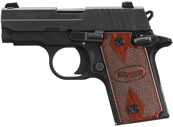 Sig P238 Pistol (MA Approved) 238M380RG, 380 ACP, 2.7 in, Rosewood Grip, Two-Tone Finish, Siglite Sights, 6 Rd