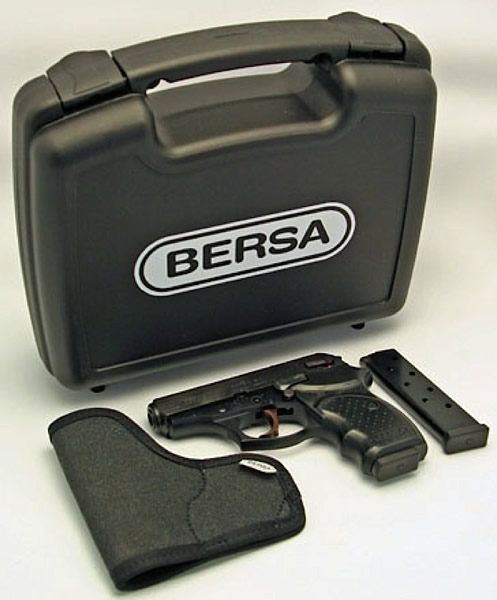 Bersa Concealed Carry Pistol Kit T380MLTCCKIT, 380 ACP, 3.2 in, Black Polymer Grip, Stainless Finish, 8 Rd