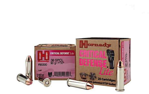 Hornady Critical Defense Lite Handgun Ammunition 90300, 38 Special, Flex Tip eXpanding (FTX), 90 GR, 1200 fps, 25 Rd/bx
