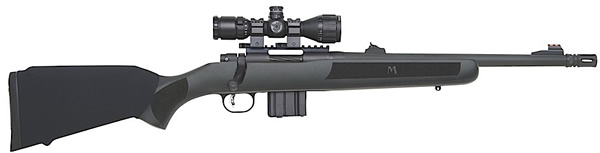 Mossberg Patrol Rifle w/Lighted Retical Scope 27739, 308 Winchester, 16.25 in, Black Stock, Blued Finish