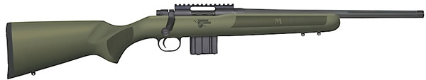 Mossberg Thunder Ranch Rifle 27794, 223 Remington/5.56 NATO, 18.25 in, OD Green Wood Stock, Blued Finish
