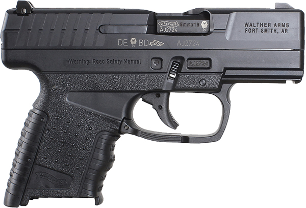Walther Police Pistol Slim (PPS) 2796333, 9mm, 3.2 in, Polymer Grip, Black Finish, 7 Rd