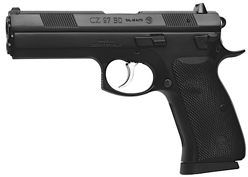 CZ-USA 97BD Pistol 01416, 45 ACP, 4.8 in, Rubber Grip, Stainless Finish, 10 Rd