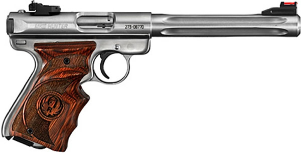 Ruger Target Laminate Mark III Pistol 10160, 22 Long Rifle, 6.87 in, Synthetic Grip, Stainless Finish, 10 Rd