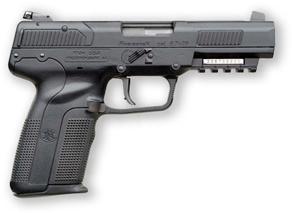 FN Herstal Five-seveN Pistol 3868929354, 5.7mmX28mm, 4.75 in, Polymer Grip, Black Finish, 20 Rd