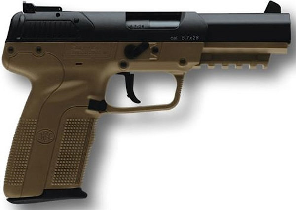 FN Herstal Five-seveN Pistol 3868929350, 5.7mmX28mm, 4.75 in, Polymer Grip, Flat Dark Earth Finish, 20 Rd