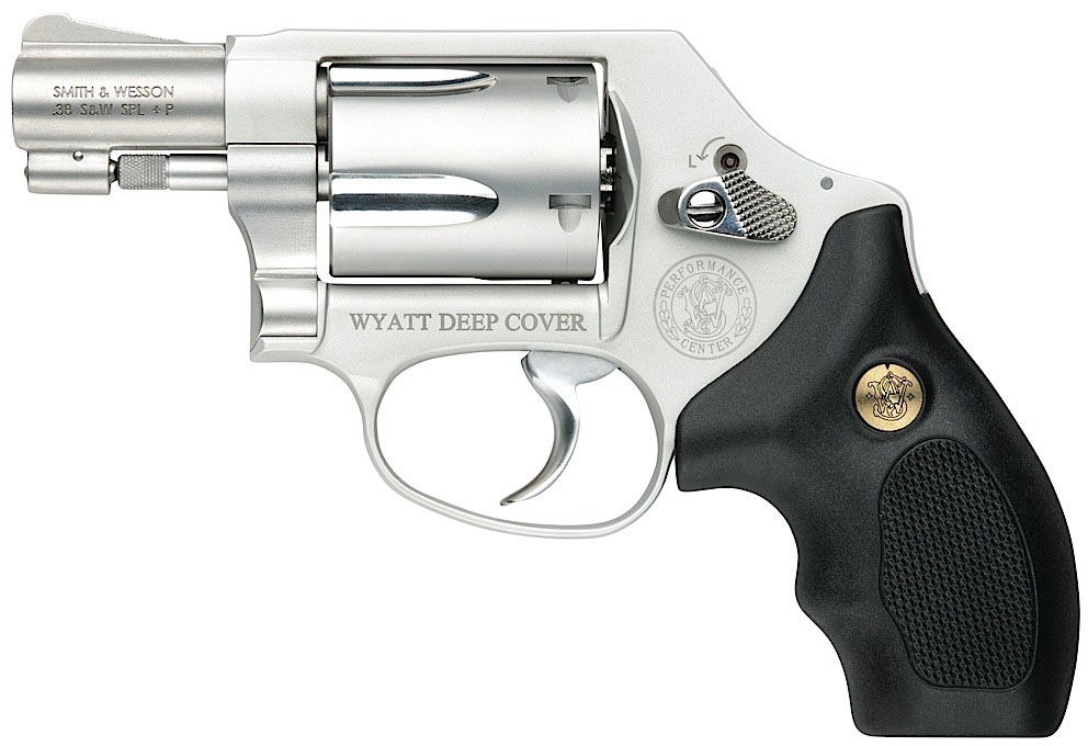 Smith & Wesson 637 Wyatt Deep Cover Gunsmoke Ed Perf Center Revolver 170347, 38 Special, 1.87",  Silver Finish