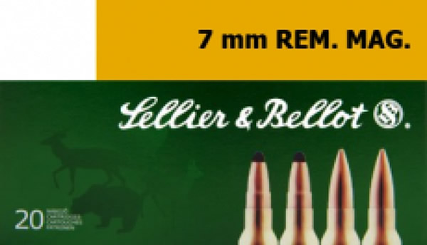 Sellier & Bellot Rifle Ammunition SB7A, 7mm Remington Magnum, SPCE, 173 GR, 2782 fps, 20 Rd/bx