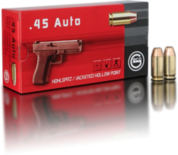 Geco Pistol Ammunition 2317715, 45 ACP, Hollow Point (HP), 230 GR, 780 fps, 50 Rd/bx