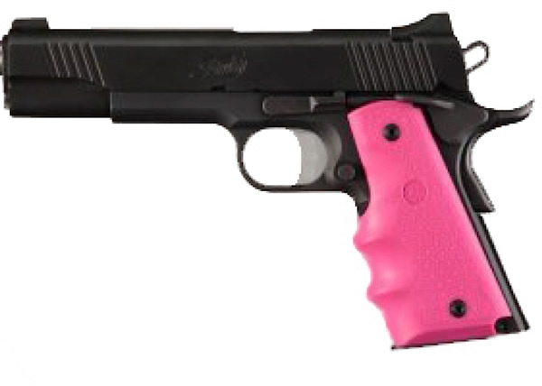 Hogue 1911 Goverment Rubber Grip w/Finger Grooves Pink (45007)