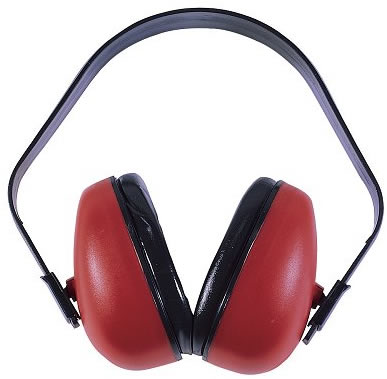 Radians Defender Lightweight Adjustable Red/Black Earmuffs w/Foam Filled Ear Cups 23 dB (DF0310HC)