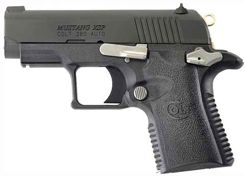 Colt Mustang XSP Pocketlite Pistol O6790, 380 ACP, 2.75", Checkered Black Grips, Black Finish