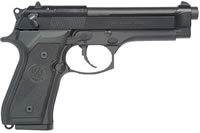 Beretta M9 Semi-Auto Pistol J92M9A0M, 9mm, 4.9", Plastic Grip, Black Finish, 15 Rd