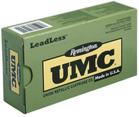 Remington UMC Leadless Handgun Ammunition LL40SW5, 40 S&W, Flat Nose Enclosed Base, 180 GR, 985 fps, 50 Rd/bx