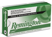 Remington UMC Handgun Ammunition L40SW2, 40 S&W, Jacketed Hollow Point (JHP), 180 GR, 1015 fps, 50 Rd/bx