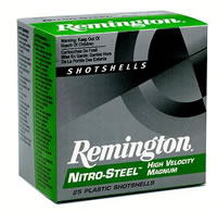 Remington Nitro Steel Shotshells Heavy Magnum NS12HM4, 12 Gauge, 3", 1-3/8 oz, 1300 fps, #4 Steel Shotshells Shot, 25 Rd/bx