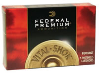 Federal Premium Vital-Shok P156, 12 Gauge, 2-3/4", 12 Pellets, 1290 fps, #00 Lead Buckshot, 5 Rd/bx
