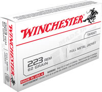 Winchester USA Rifle Ammunition USA223R3, 223 Remington, Full Metal Jacket (FMJ), 62 GR, 3100 fps, 20 Rd/bx