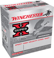 Winchester Xpert High Velocity Steel Shotshells WEX12H4, 12 Gauge, 2-3/4", 1-1/8 oz, 1400 fps, #4 Steel Shotshells Shot, 25 Rds/Bx