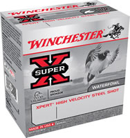 Winchester Xpert High Velocity Steel Shotshells WEX122, 12 Gauge, 2-3/4", 1-1/16 oz, 1550 fps, #2 Steel Shotshells Shot, 25 Rds/Bx