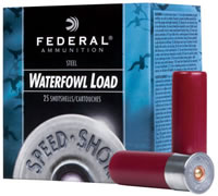 Federal Premium Speed Shok Waterfowl Shotshells WF1333, 12 Gauge, 3-1/2", 1-3/8 oz, 1550 fps, #3 Steel Shot, 25 Rds/Bx