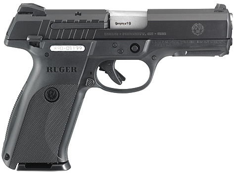 Ruger SR9E Pistol 3340, 9mm, 4.14 in, Glass Filled Nylon Grip, Black Finish, 17 Rds