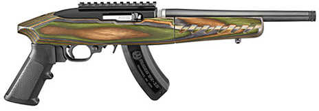 Ruger 22 Charger Takedown Pistol 4918, 22 Long Rifle, 10 in, Green Mountain Laminate Stock, Black Matte Finish, 15 Rd