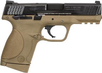 Smith & Wesson M&P 45C Pistol 109158, 45 ACP, 4 in, Polymer Grip, Black Slide/Dark Earth Frame, Internal Lock, 8 Rd