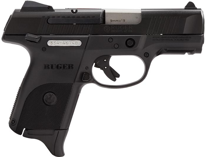 Ruger SR9C Compact Pistol 3314, 9mm, 3-1/2", Glass Filled Nylon Grip, Nitrodox Pro Black Finish, 17 Rd