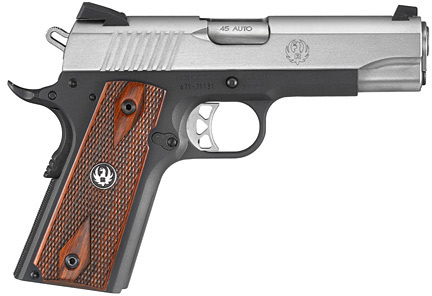Ruger SR1911 Centerfire Pistol 6711, 45 ACP, 4.25", Hardwood Grips, BiTone Finish, 7 Rd